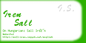 iren sall business card